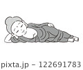 涅槃仏　モノトーン 122691783