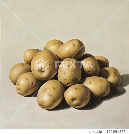 絵画風のじゃがいもの美しい静物画「AI生成画像」 122691875
