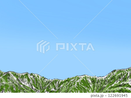 青空と山のイラスト 122691945