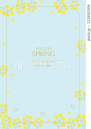 黄色の菜の花の背景フレーム 122692004