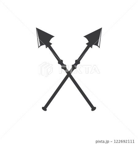 Black spears crossed icon 122692111
