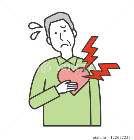 胸が痛い高齢男性 胸が痛い高齢男性 122692223