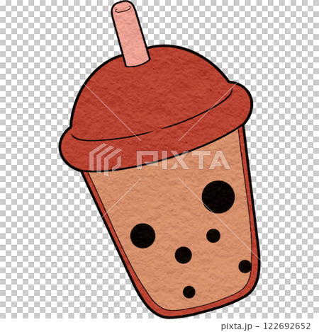 The illustration of a bubble tea 122692652