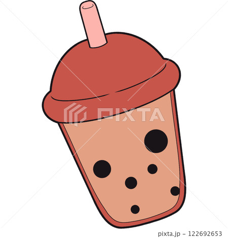 The illustration of a bubble tea The illustration of a bubble tea 122692653