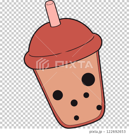 The illustration of a bubble tea The illustration of a bubble tea 122692653