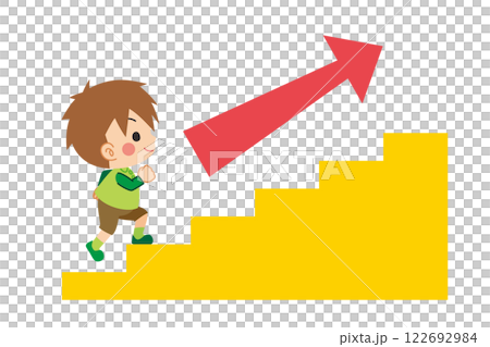 Illustration of a cute little boy climbing stairs, white background, vector, clip art Illustration of a cute little boy climbing stairs, white background, vector, clip art 122692984