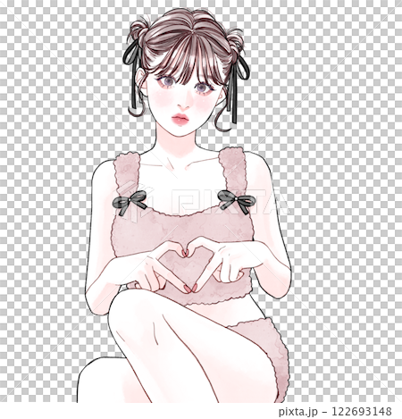モコモコのインナーを着ている女性 122693148