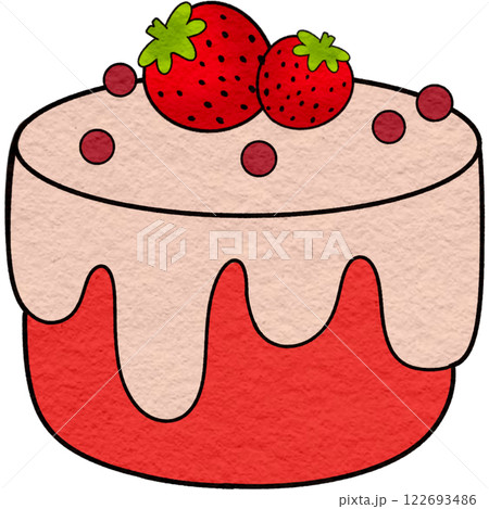 The illustration of a strawberry cake 122693486