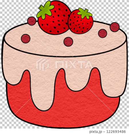 The illustration of a strawberry cake 122693486