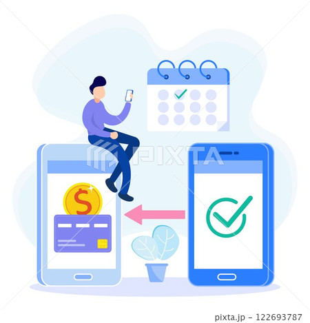 Illustration vector graphic cartoon character of salary payment 122693787