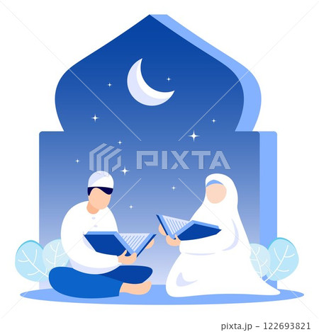 Illustration vector graphic cartoon character of ramadan Illustration vector graphic cartoon character of ramadan 122693821