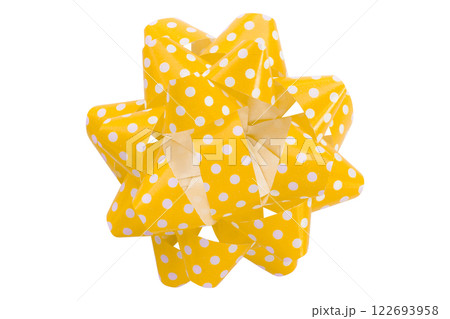 yellow ribbon on isolated on transparent background. yellow ribbon on isolated on transparent background. 122693958