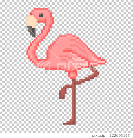 火烈鳥像素插圖 火烈鳥像素插圖 122695197