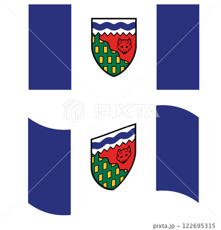 Northwest Territories flag on white background. Original and simple Republic of The Northwest Territories flag. waving Northwest Territories Canada flag. flat style. 122695315