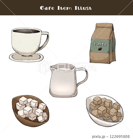 カフェのイラストセット 122695808