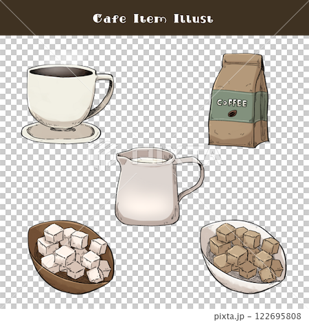 カフェのイラストセット 122695808