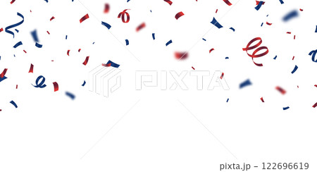 confetti background Stunning reds and blues that zigzag down in celebration. Festive decoration vector illustration 122696619