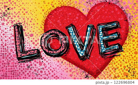 bright and colorful abstract background made of particles and paints with the inscription Love, festive and cheerful bright and colorful abstract background made of particles and paints with the inscription Love, festive and cheerful 122696804