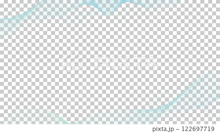ウェーブ　曲線　波　フレーム　水色　グラデーション　ベクター 122697719