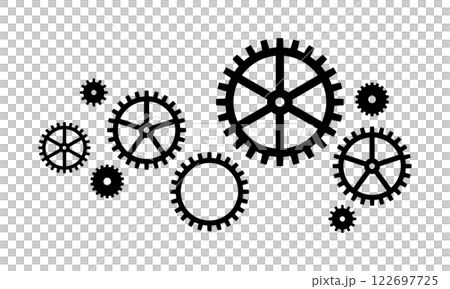 Gears, Scattered, Illustration, Metal, Vector, Black Gears, Scattered, Illustration, Metal, Vector, Black 122697725