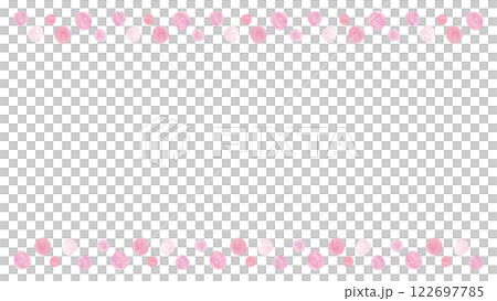 水玉　水彩　ピンク　フレーム　上下	 122697785