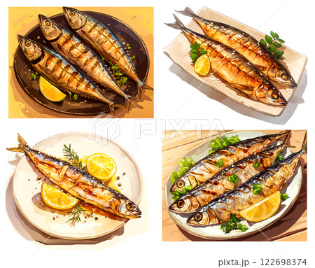 魚の塩焼きのバリエーション 122698374