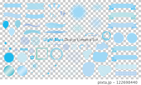 Light blue, blue, decoration, many, set, vector 122698440