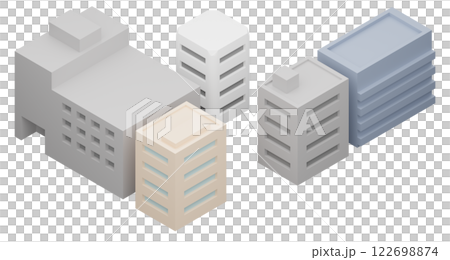 一排三維建築物的影像 一排三維建築物的影像 122698874