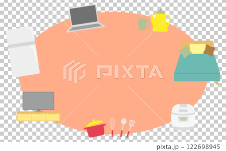 Appliance and furniture frame salmon pink Appliance and furniture frame salmon pink 122698945