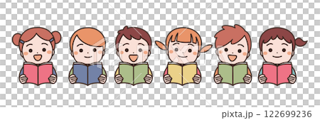 兒童閱讀的書籍插圖 122699236