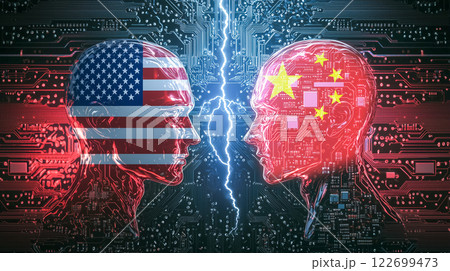 アメリカと中国のAI冷戦、デジタルインテリジェンスバトル 122699473