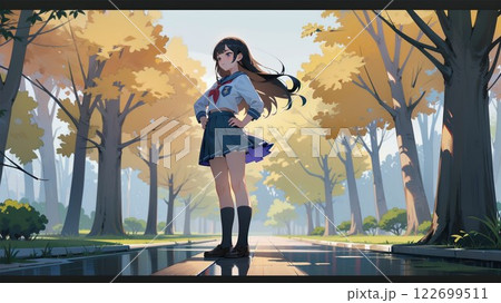 森の中の女子高生 122699511