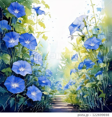 blue flowers in the garden 122699698