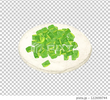 小口ねぎ　フレッシュな野菜の手描き水彩イラスト素材 122699744