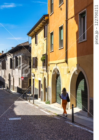 Historic buldings in street of Verona town, Italy, Europe. Historic buldings in street of Verona town, Italy, Europe. 122700211