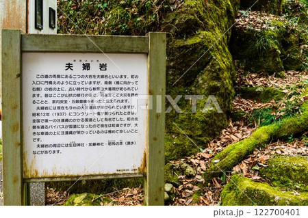 看板・案内 夫婦岩(めおといわ)「恋愛成就・家内安全・五穀豊穣」巨大なパワースポット(山都町馬見原) 看板・案内 夫婦岩(めおといわ)「恋愛成就・家内安全・五穀豊穣」巨大なパワースポット(山都町馬見原) 122700401