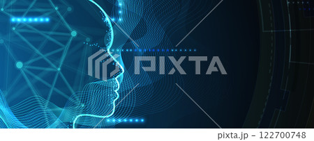 Abstract cyber artificial intelligence concept Abstract cyber artificial intelligence concept 122700748