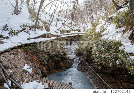 大湯沼川天然足湯 雪景色 大湯沼川天然足湯 雪景色 122702148