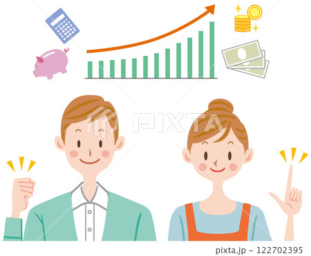 投資 資産形成 夫婦 イラスト 投資 資産形成 夫婦 イラスト 122702395