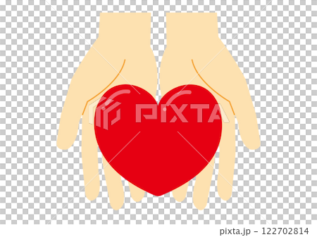 Illustration of a heart on the palm of your hand_2 Illustration of a heart on the palm of your hand_2 122702814