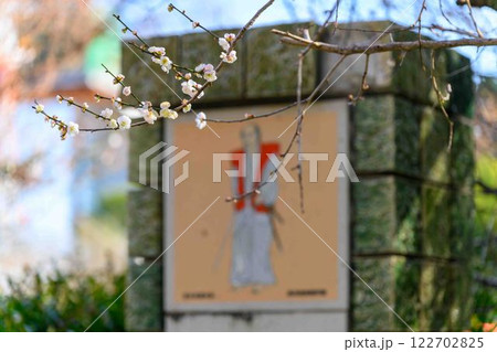 正門の梅の花 美しい梅の花が開花する季節に映える谷尾崎梅林公園(熊本市) 正門の梅の花 美しい梅の花が開花する季節に映える谷尾崎梅林公園(熊本市) 122702825
