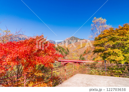 【山梨県】紅葉が美しい、清里の東沢大橋展望台 【山梨県】紅葉が美しい、清里の東沢大橋展望台 122703638