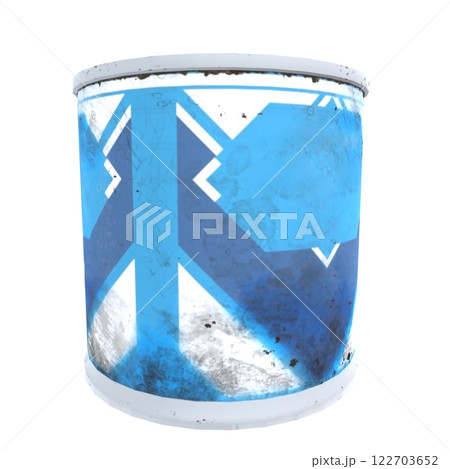 Colorful abstract design on weathered surface in urban setting 122703652