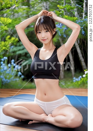 ヨガを楽しむ女性 122703732