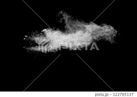 White cloud of powdery substance is floating in the air White cloud of powdery substance is floating in the air 122705137