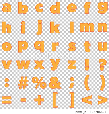 オレンジの版ずれ風アルファベット小文字 オレンジの版ずれ風アルファベット小文字 122706624