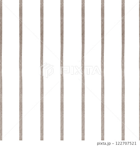 Striped seamless vintage pattern background. Hand-drawn watercolor retro design with beige, brown lines for wrapping paper, textile, or wallpapers. Vertical and trendy print for scrapbook. 122707521
