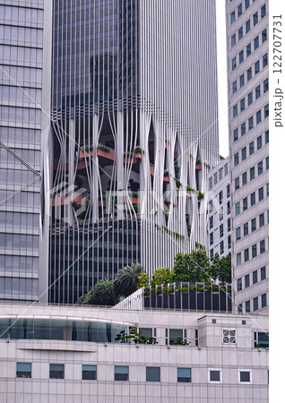 View of modern business skyscrapers glass and sky view landscape of commercial building in central city 122707731