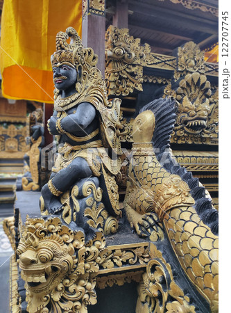 Traditional statue of a guardian demon on the island of Bali, Indonesia. 122707745