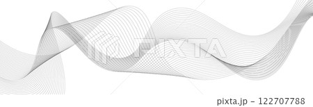 Black and white wavy line pattern. Vector illustration 122707788